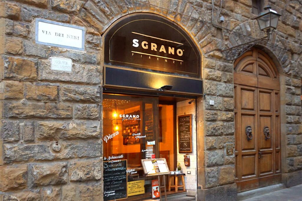 Menù Sgrano Firenze via dei Neri